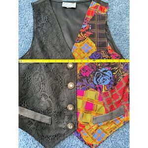Vintage 90s Patchwork Lace Vest – Size 10 (Made in USA)